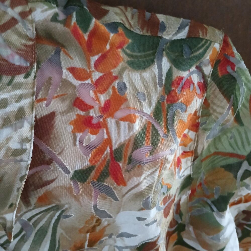 BonWorth Tropical Beachy Boho Lightweight Short Sleeve Top Medium Petite - Picture 4 of 9